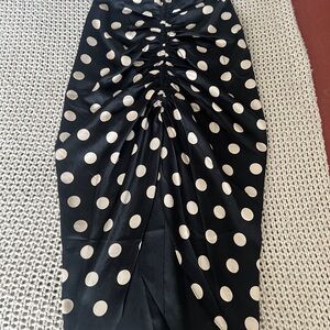 DO+BE Black and White Polka Dot Pencil Skirt